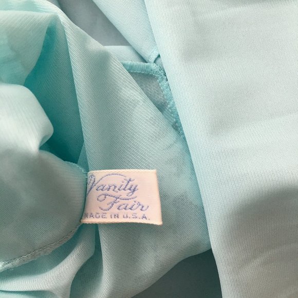 Vintage 50s Robin's Egg Blue Lace Full Slip, NWT, 34" Bust, Slip Dress - Picture 15 of 16